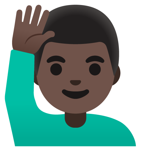 Чоловік з піднятою рукою: дуже темний тон шкіри для Google 17.0