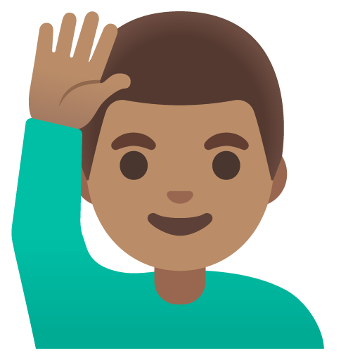 Homem Levantando A Mão: Pele Morena para Google 17.0