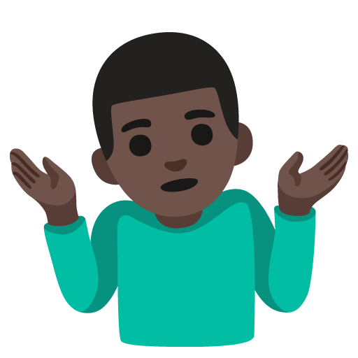 Homem Dando De Ombros: Pele Escura para Google 17.0