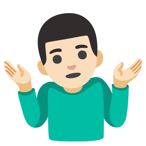 Homem Dando De Ombros: Pele Clara para Google 17.0