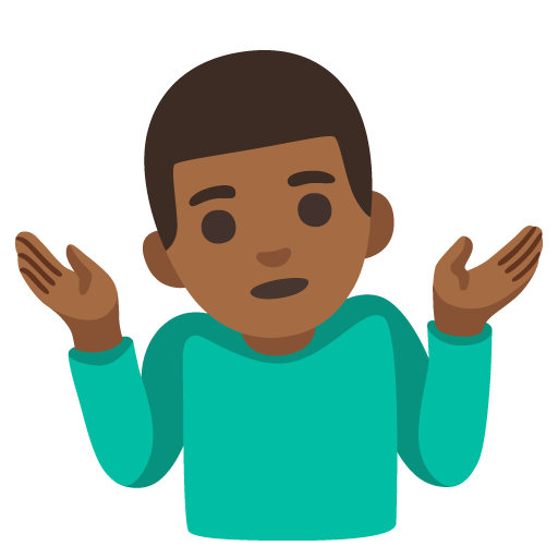 Homem Dando De Ombros: Pele Morena Escura para Google 17.0