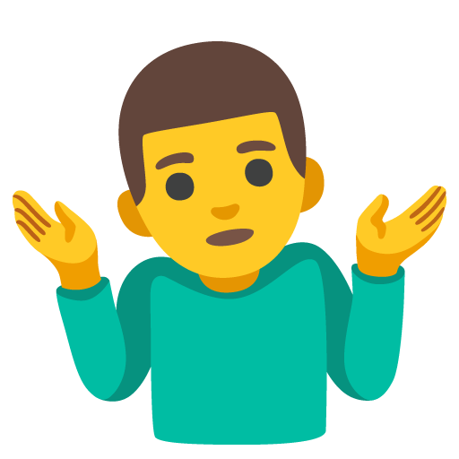 Чоловік знизує плечима для Google 17.0