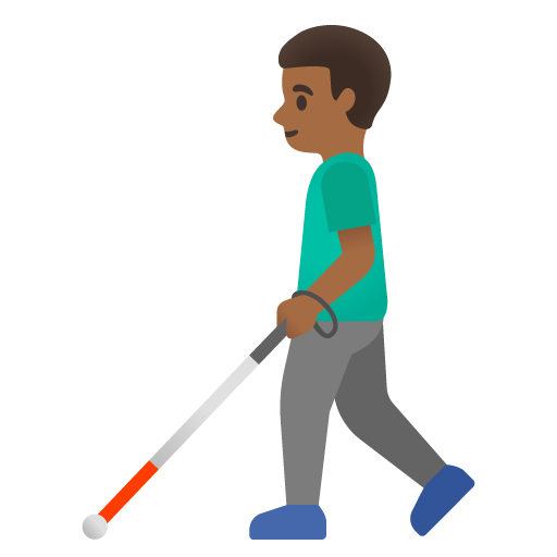 Homem Com Bengala Para Cego: Pele Morena Escura para Google 17.0