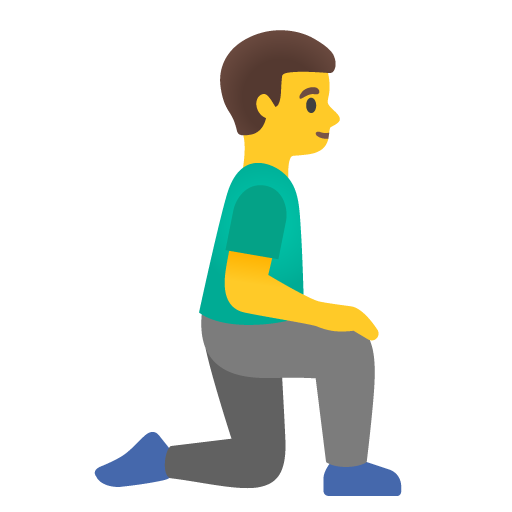 Homem ajoelhado virado para a direita para Google 17.0