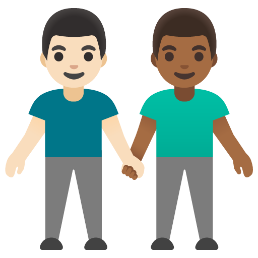 Dois Homens De Mãos Dadas: Pele Clara, Pele Morena Escura para Google 17.0