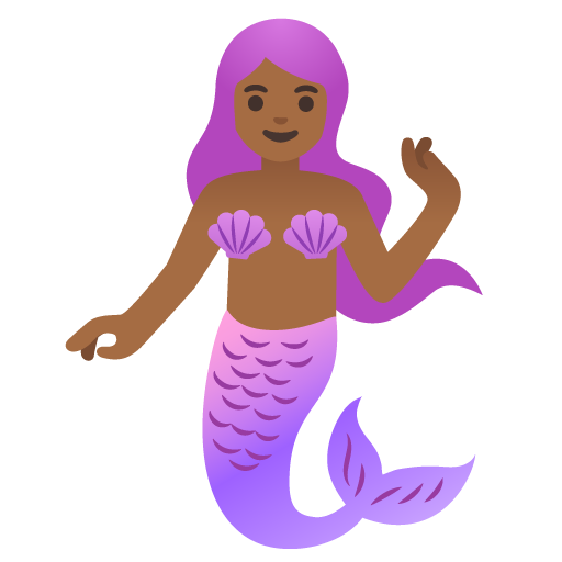 Жінка-русалка: темний тон шкіри для Google 17.0