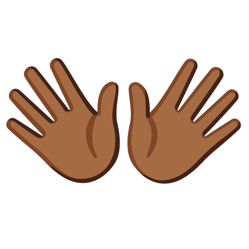 Mãos Abertas: Pele Morena Escura para Google 17.0