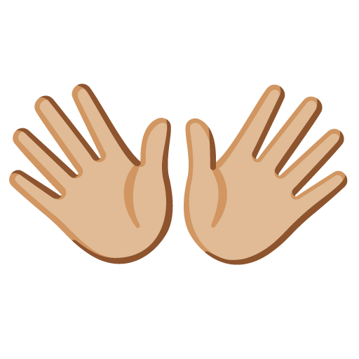 Mãos Abertas: Pele Morena Clara para Google 17.0