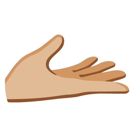 Palma Da Mão Virada Para Cima: Pele Morena Clara para Google 17.0