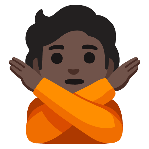 Pessoa Fazendo Gesto De “Não”: Pele Escura para Google 17.0