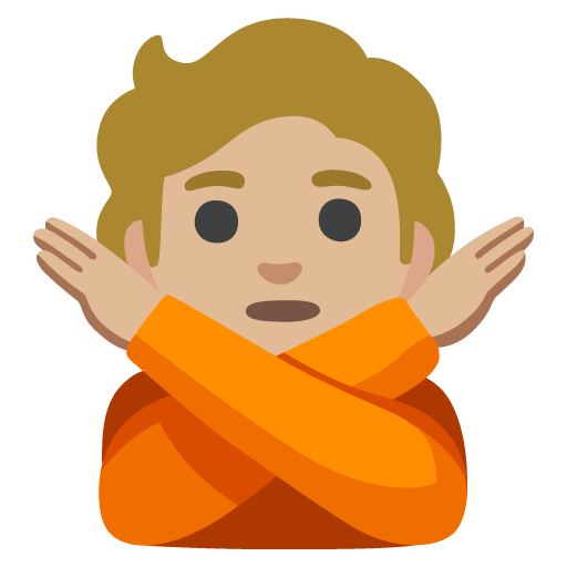 Pessoa Fazendo Gesto De “Não”: Pele Morena Clara para Google 17.0