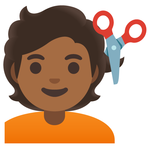 Pessoa Cortando O Cabelo: Pele Morena Escura para Google 17.0