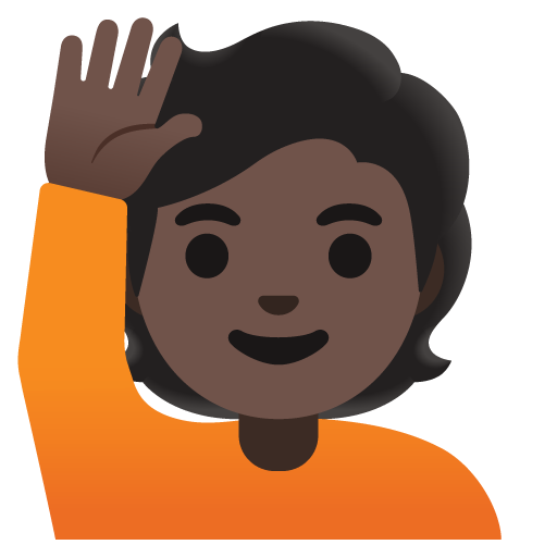 Pessoa Levantando A Mão: Pele Escura para Google 17.0