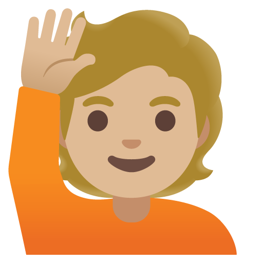 Pessoa Levantando A Mão: Pele Morena Clara para Google 17.0