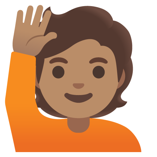 Pessoa Levantando A Mão: Pele Morena para Google 17.0