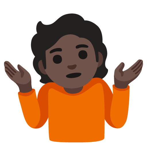 Pessoa Dando De Ombros: Pele Escura para Google 17.0