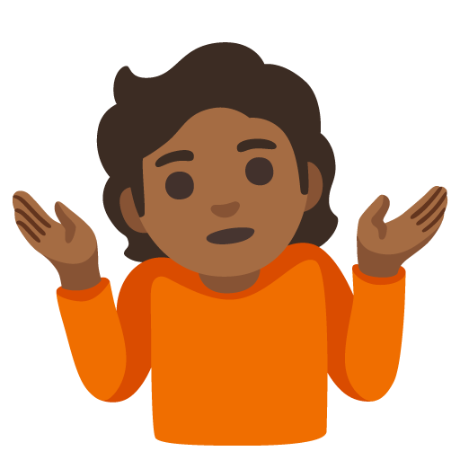 Pessoa Dando De Ombros: Pele Morena Escura para Google 17.0