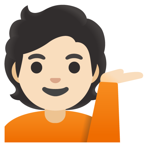 Pessoa Com A Palma Virada Para Cima: Pele Clara para Google 17.0