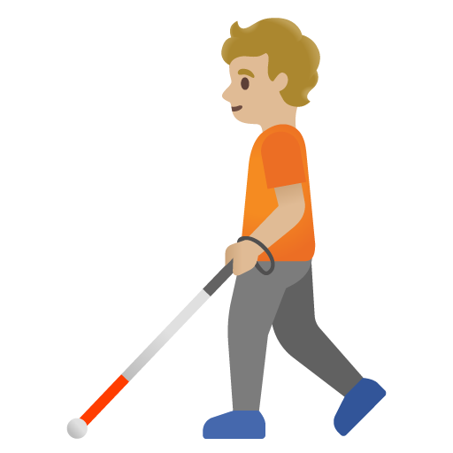 Pessoa Com Bengala Para Cego: Pele Morena Clara para Google 17.0