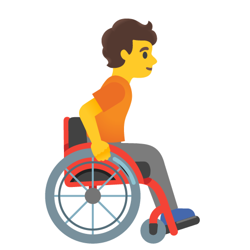 <p>Pessoa em cadeira de rodas manual: voltada para a direita</p> para Google 17.0