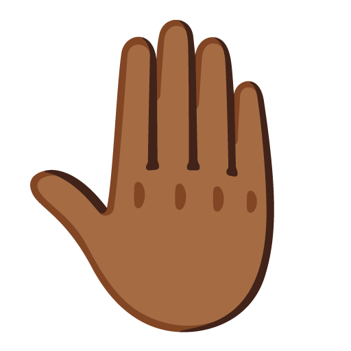 Raised Back of Hand: Medium-Dark Skin Tone for Google 17.0