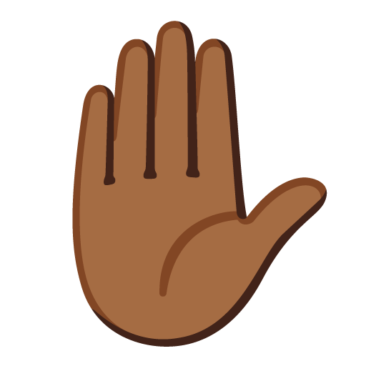 Mão Levantada: Pele Morena Escura para Google 17.0