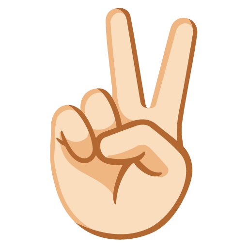 Mão Em V De Vitória: Pele Clara para Google 17.0