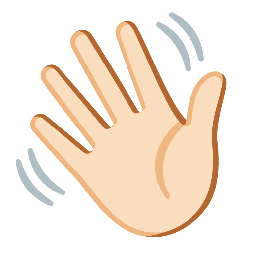 Waving Hand: Light Skin Tone for Google 17.0