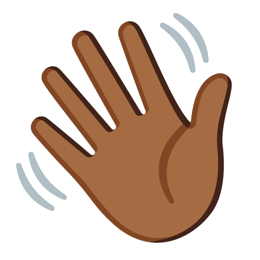 Mão Acenando: Pele Morena Escura para Google 17.0