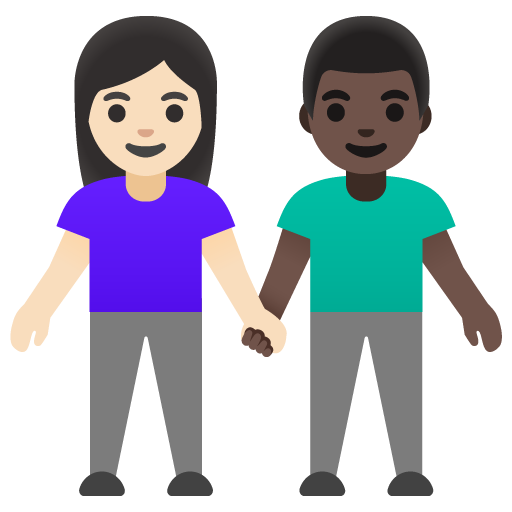 Mulher And Homem Holding Hands: Pele Clara, Pele Escura para Google 17.0