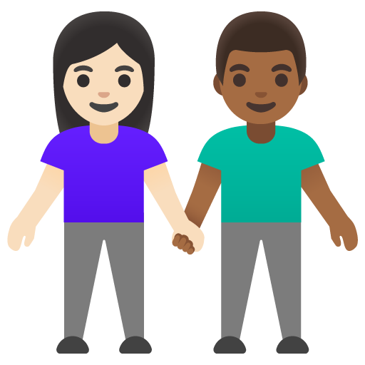 Mulher And Homem Holding Hands: Pele Clara, Pele Morena Escura para Google 17.0