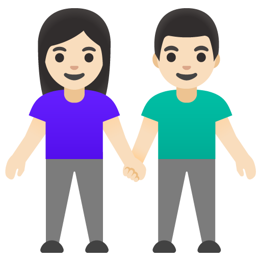 Mulher And Homem Holding Hands: Pele Clara para Google 17.0