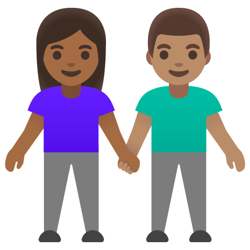 Mãos de Mulher e Homem: Tom de Pele Medium-Dark, Tom de Pele Medium para Google 17.0