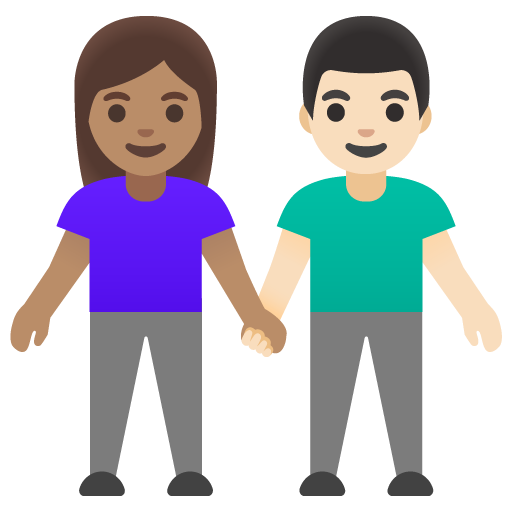 Mãos de Mulher e Homem: Tom de Pele Médio, Tom de Pele Leve para Google 17.0