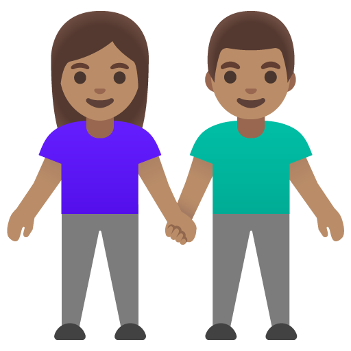 Mãos de Mulher e Homem: Tom de Pele Médio para Google 17.0