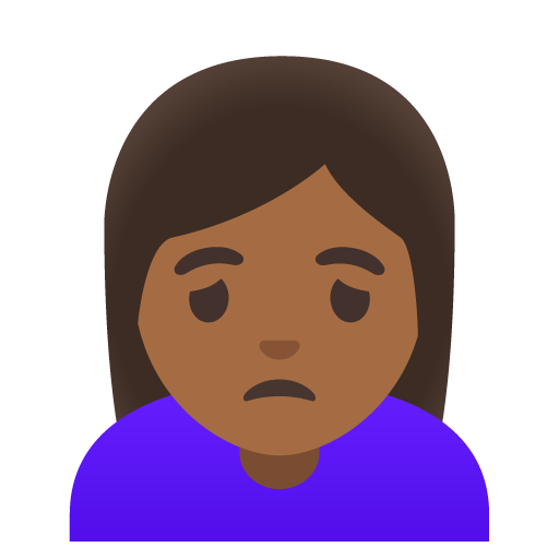 Mulher Franzindo A Sobrancelha: Pele Morena Escura para Google 17.0