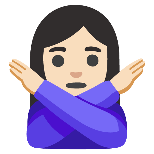 Mulher Fazendo Gesto De “Não”: Pele Clara para Google 17.0