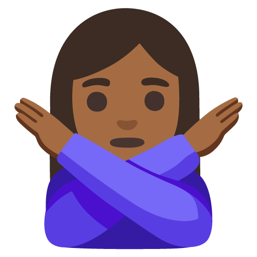 Mulher Fazendo Gesto De “Não”: Pele Morena Escura para Google 17.0