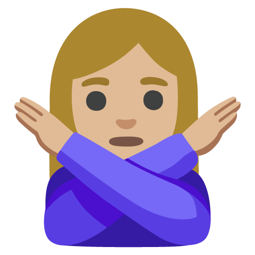 Mulher Fazendo Gesto De “Não”: Pele Morena Clara para Google 17.0