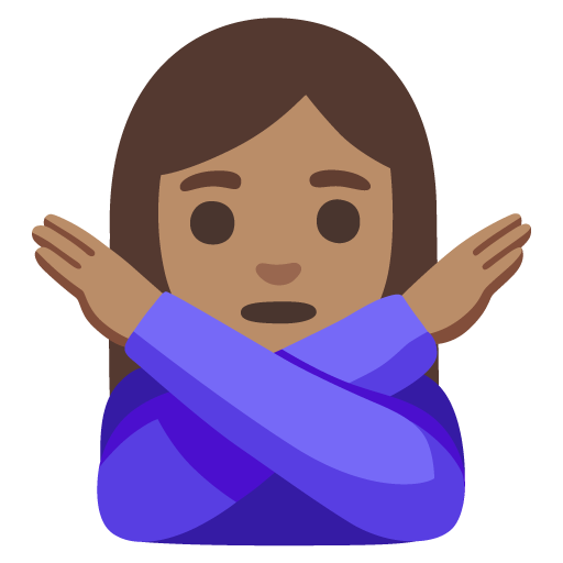 Mulher Fazendo Gesto De “Não”: Pele Morena para Google 17.0