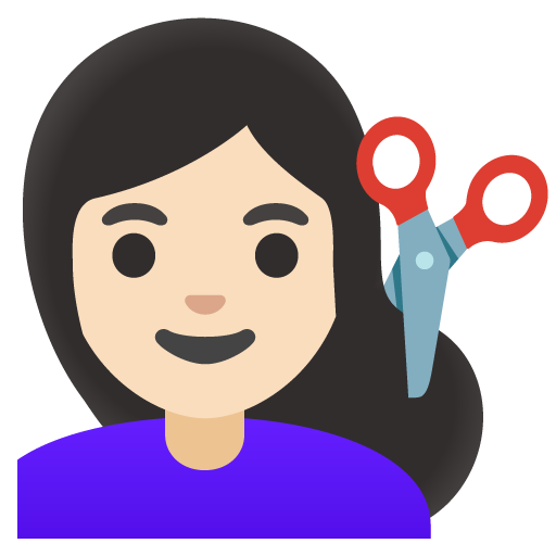 Mulher Cortando O Cabelo: Pele Clara para Google 17.0