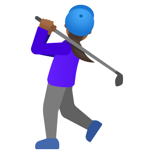 Жінка грає в гольф: темний тон шкіри для Google 17.0