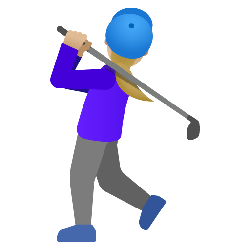 Жінка грає в гольф: світлий тон шкіри для Google 17.0