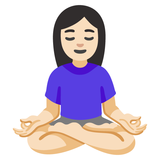 Mulher na posição de Lotus: Tom de Pele Leve para Google 17.0