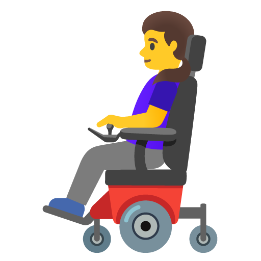 Женщина в электрическом кресле-коляске для Google 17.0