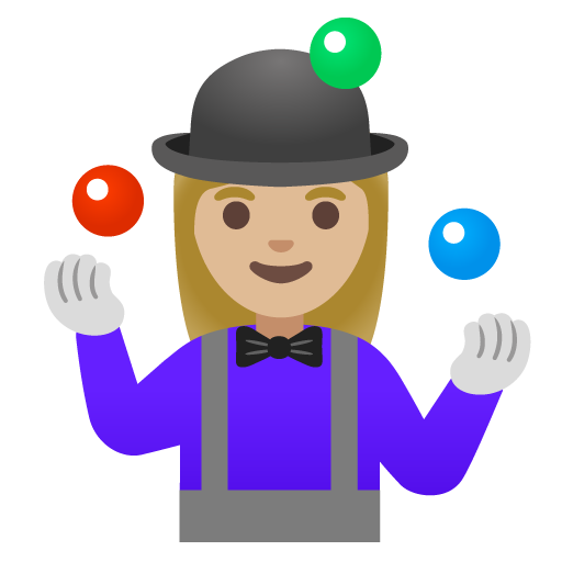Жінка-жонглер: світлий тон шкіри для Google 17.0