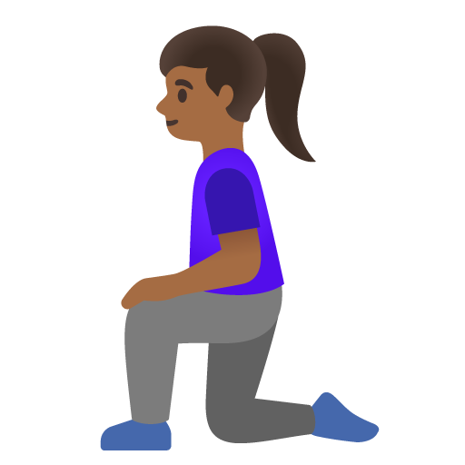 Mulher Ajoelhando: Pele Morena Escura para Google 17.0