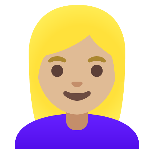 Woman: Medium-Light Skin Tone, Blond Hair para Google 17.0