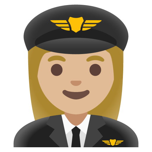 Piloto De Avião Mulher: Pele Morena Clara para Google 17.0