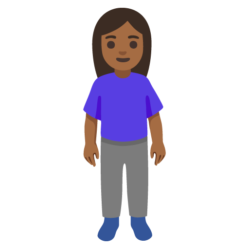 Жінка стоїть: темний тон шкіри для Google 17.0